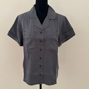 Member's Mark Women Green Short Sleeves Button Front Tencel Camp Shirt S - NWT